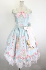 画像1: BABY,THE STARS SHINE BRIGHT / Marie-Antoinette〜華麗なる輝きに秘めた永遠の想い〜柄リボンジャンパース  サックス I-26-08-25-069-BA-OP-SA-ZI (1)