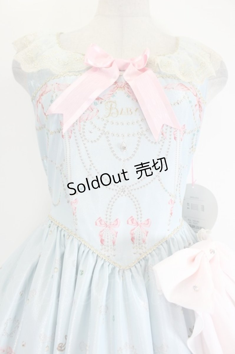 画像2: BABY,THE STARS SHINE BRIGHT / Marie-Antoinette〜華麗なる輝きに秘めた永遠の想い〜柄リボンジャンパース  サックス I-26-08-25-069-BA-OP-SA-ZI (2)
