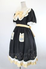 画像3: Grenache Peluda / パンジー刺繍スカラップ襟ワンピース 3 黒 I-26-08-25-085-LO-OP-TE-ZI (3)