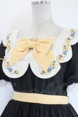 画像4: Grenache Peluda / パンジー刺繍スカラップ襟ワンピース 3 黒 I-26-08-25-085-LO-OP-TE-ZI (4)