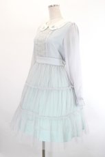 画像3: axes femme POETIQUE / シフォンチュール刺繍襟ワンピース  サックス I-26-08-25-090-AX-TO-TE-ZI (3)