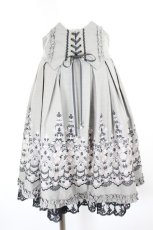 画像1: axes femme / ローズ刺繍ハイウエストスカート  グレー I-26-08-25-102-AX-SK-SA-ZI (1)