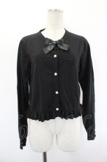 画像1: m petit by misako / TT*AOKリボンツキカーディガン M 黒 I-26-08-25-011-LO-TO-SA-ZI (1)