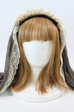 画像2: Morun x Muuna Stoik / ヴェールヘッドドレス  グレーｘアイボリー I-26-08-25-126-LO-AC-SA-ZI (2)