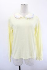 画像1: Nile Perch / うさみみワッペン襟カットソー  イエロー I-26-08-25-013-LO-TO-TE-ZI (1)