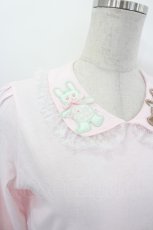 画像4: Nile Perch / うさぎ&くまワッペンカットソー  ピンク I-26-08-25-016-LO-TO-TE-ZI (4)