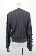 画像2: axes femme / ＵＶカット編み上げニットカーディガン  グレー I-26-08-25-020-AX-TO-SA-ZI (2)