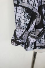 画像4: AXES-X / 影絵柄プリントシャツ S 青Ｘ黒 I-26-08-25-022-LO-BL-SA-ZI (4)