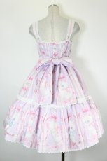 画像2: Angelic Pretty / きまぐれバニラちゃんティアードジャンパースカート  ラベンダー I-26-08-28-033-AP-OP-SA-ZI (2)