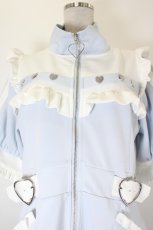 画像3: DearMyLove / フリルメイドジャージワンピース 3L サックス I-26-08-28-045-GO-OP-TE-ZI (3)