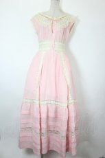 画像1: LACEMADE / レース切替ノースリーブワンピース  ピンク I-26-08-28-047-LO-OP-SA-ZI (1)