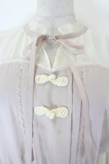 画像3: axes femme POETIQUE / チュールデザインチャイナワンピース  アイボリーＸピンク I-26-08-28-052-AX-OP-SA-ZI (3)