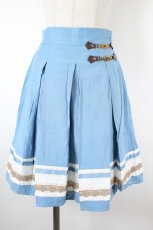 画像1: axes femme POETIQUE / サイドダブルベルトボックスプリーツスカート  サックス I-26-08-28-074-AX-SK-SA-ZI (1)