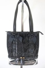 画像1: axes femme POETIQUE / ドットチュール切り替えバッグ  黒 I-26-08-28-094-AX-BG-TE-ZI (1)
