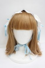 画像2: BABY,THE STARS SHINE BRIGHT / バラ＆十字架レースヘッドドレス  サックス×白 I-26-08-28-106-BA-ZA-TE-ZI (2)