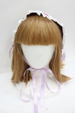 画像2: metamorphose / はしごレースリボン花柄ヘッドドレス  ラベンダー I-26-08-28-107-ME-AC-SA-ZI (2)