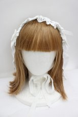 画像2: BABY, THE STARS SHINE BRIGHT / はしごレースリボンヘッドドレス  白 I-26-08-28-108-BA-AC-SA-ZI (2)