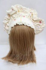 画像2: BABY,THE STARS SHINE BRIGHT / Clockwork tea party柄ボンネット  クラシックバニラティー(生成×生成レース) I-26-08-28-110-BA-AC-TE-ZI (2)