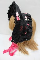 画像3: metamorphose / Blooming Gardenハーフボンネット  黒 I-26-08-28-111-ME-AC-TE-ZI (3)