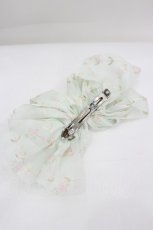 画像2: axes femme POETIQUE / 花柄リボンバレッタ  ミント I-26-08-28-127-AX-AC-TE-ZI (2)