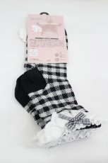 画像2: LOLITAその他 / 星名桜子/ギンガムチェック柄クルーソックス 23-25cm 中黒 I-26-08-28-137-LO-ZA-TE-ZI (2)