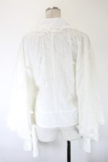 画像2: Le Miroir / 刺繍入りチュール重ね着物トップス M 白 I-26-08-28-013-LO-BL-TE-ZI (2)