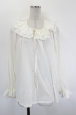 画像1: Jane Marple / フリルカラーブラウス  オフ I-26-08-30-001-JM-BL-TE-ZI (1)