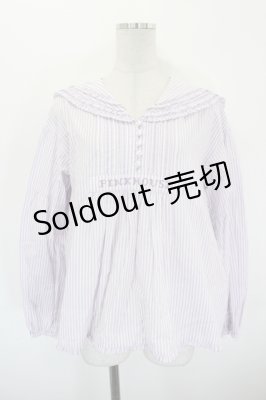 Preview of ロゴ刺繍入りセーラーカラーブラウス  ラベンダー