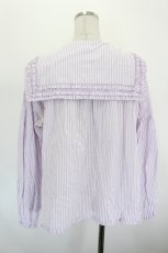 画像2: PINK HOUSE / ロゴ刺繍入りセーラーカラーブラウス  ラベンダー I-26-08-30-025-LO-BL-TE-ZI (2)