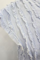画像6: PINK HOUSE / フリル使いブラウス  サックスＸ白 I-26-08-30-029-LO-BL-SA-ZI (6)