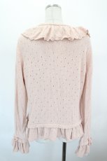 画像2: PINK HOUSE / ブロッサムローズモチーフ付きニットカーディガン  ピンク I-26-08-30-035-LO-TO-TE-ZI (2)