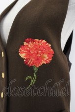 画像4: INGEBORG / カーネーション刺繍ベスト  ブラウンＸ赤 I-26-08-30-039-LO-TO-SA-ZI (4)