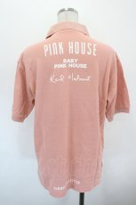 画像2: PINK HOUSE / ロゴプリントポロシャツ  ピンクＸ白 I-26-08-30-044-LO-TO-SA-ZI (2)