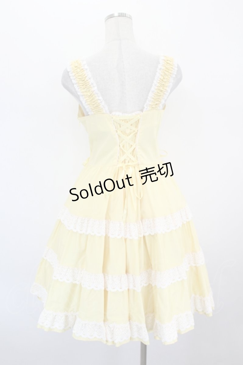 画像3: BABY,THE STARS SHINE BRIGHT / ミルフィーユジャンパースカート  イエローＸ白 I-26-08-30-058-BA-OP-SA-ZI (3)