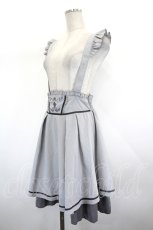画像2: axes femme POETIQUE / フリルサス付刺繍スカート  グレー I-26-08-30-083-AX-SK-SA-ZI (2)