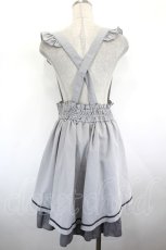 画像3: axes femme POETIQUE / フリルサス付刺繍スカート  グレー I-26-08-30-083-AX-SK-SA-ZI (3)