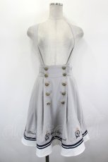 画像1: Amavel / 裾エンブレム刺繍サス付きスカート F グレー I-26-08-30-088-CA-SK-TE-ZI (1)