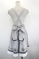 画像3: Amavel / 裾エンブレム刺繍サス付きスカート F グレー I-26-08-30-088-CA-SK-TE-ZI (3)