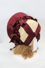 画像2: Hoshibako Works / 油彩の薔薇　 ボンネット  ワイン I-26-08-30-120-LO-AC-TE-ZI (2)