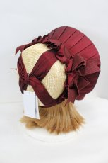 画像3: Hoshibako Works / 油彩の薔薇　 ボンネット  ワイン I-26-08-30-120-LO-AC-TE-ZI (3)