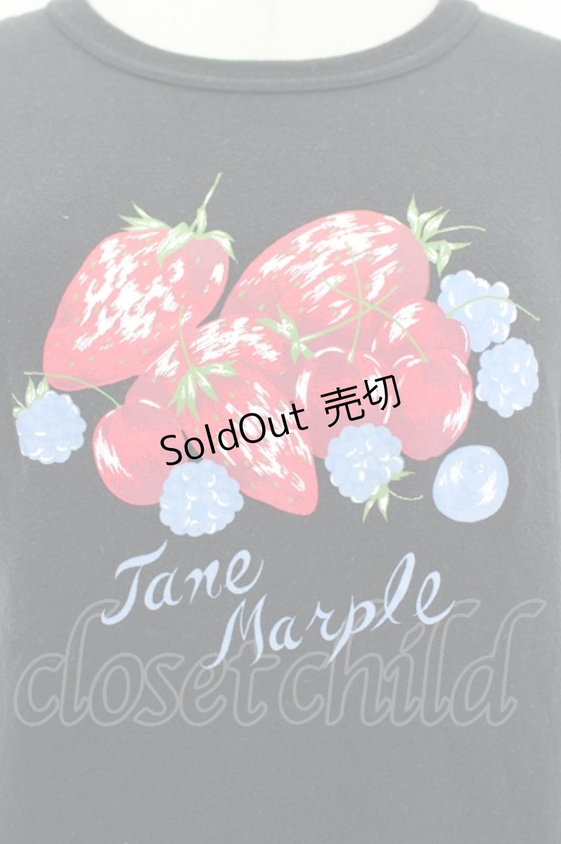 画像4: Jane Marple / いちごベリープリント半袖カットソー  黒Ｘ赤Ｘ青 I-26-08-30-013-JM-TO-SA-ZI (4)