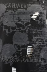 画像4: h.ANARCHY / スカル×英字プリントレイヤードタンクトップ  黒×白 I-26-09-02-034-HN-TO-TE-ZI (4)