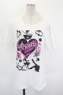 Preview of 総柄Tシャツ M 白Ｘ黒Ｘピンク
