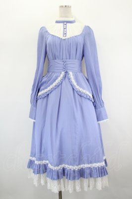 Preview of 「朝の礼拝」シフォンワンピース＆オーバースカートセット（ロング） M bluegray