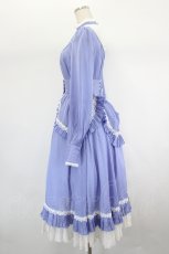 画像2: AmaStacia（海外ロリータブランド） / 「朝の礼拝」シフォンワンピース＆オーバースカートセット（ロング） M bluegray I-26-09-02-050-LO-OP-TE-ZI (2)