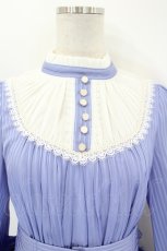 画像5: AmaStacia（海外ロリータブランド） / 「朝の礼拝」シフォンワンピース＆オーバースカートセット（ロング） M bluegray I-26-09-02-050-LO-OP-TE-ZI (5)