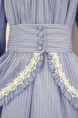 画像6: AmaStacia（海外ロリータブランド） / 「朝の礼拝」シフォンワンピース＆オーバースカートセット（ロング） M bluegray I-26-09-02-050-LO-OP-TE-ZI (6)