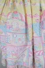 画像6: 吸吸猫（海外ロリータブランド） / くまさんドールハウス柄ジャンパースカート S イエロー I-26-09-02-051-LO-OP-SA-ZI (6)