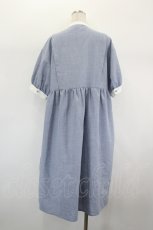 画像3: axes femme / レース切替シャツワンピース  サックスＸ白 I-26-09-02-065-AX-OP-SA-ZI (3)