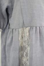 画像5: axes femme / レース切替シャツワンピース  サックスＸ白 I-26-09-02-065-AX-OP-SA-ZI (5)